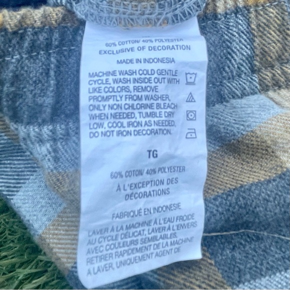 Nautica Pajama Pants Tan Plaid Flannel Drawstring Waist Pockets, Men’s Size XL - Picture 9 of 11